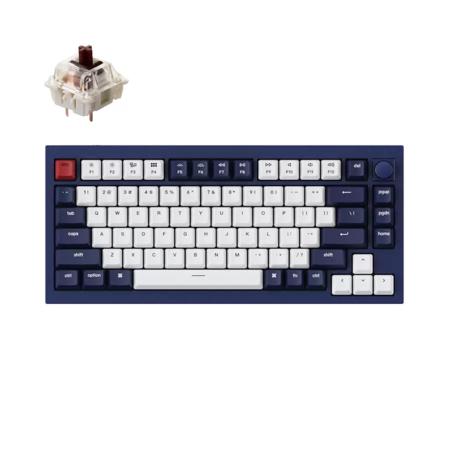 Keychron-Q1-QMK-VIA-custom-mechanical-keyboard-rotarty-encoder-knob-version-with-double-gasket-design-screw-in-pcb-stabilizer-and-hot-swappable-south-facing-rgb-grey-frame-Gateron-G-Pro-switch-brown