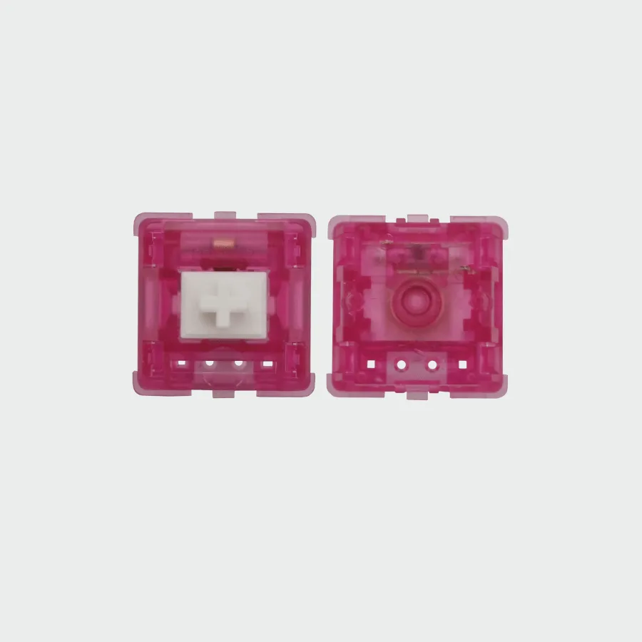 Back and front of a C³Equalz dragon fruit mechanical keyboard switch