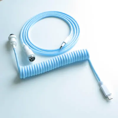 KeyCrox Coiled Cable - Light Blue