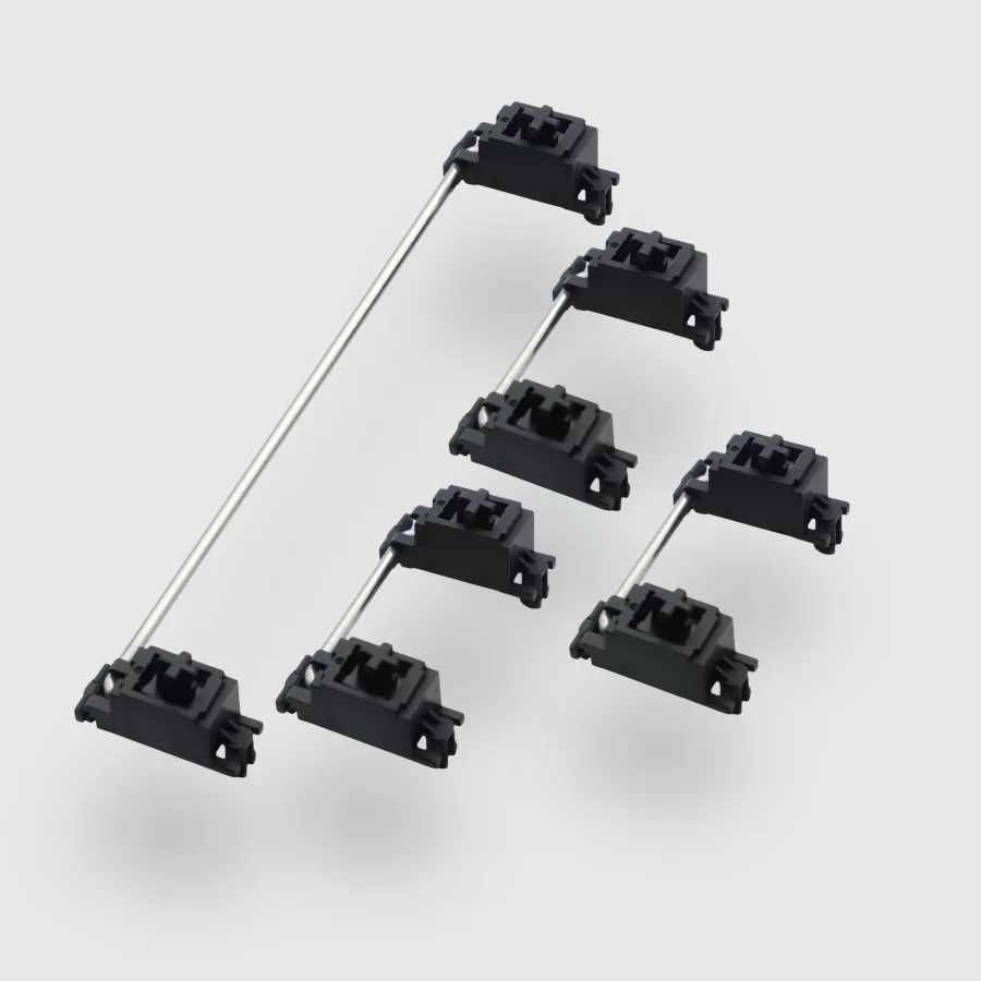 full kit of pcb mount stabilisers consisting of 3 x 2u and 1 x 6.25u